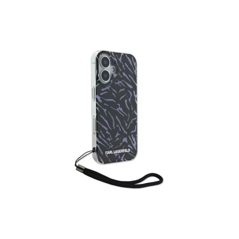 Karl Lagerfeld Capa Zebra With Cord para iPhone 16 Plus (roxa)