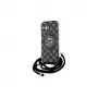 Karl Lagerfeld KLHMP16SHCKCKLCK Capa rígida preta para iPhone 16 6,1 IML Crossbody Monogram Karl & Choupette Head MagSafe