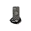 Karl Lagerfeld KLHMP16SHCKCKLCK Capa rígida preta para iPhone 16 6,1 IML Crossbody Monogram Karl & Choupette Head MagSafe
