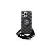 Karl Lagerfeld KLHMP16XHCKCKLCK Capa rígida preta para iPhone 16 Pro Max 6,9 polegadas IML Crossbody Monogram Karl & Choupette Head MagSafe