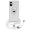 Karl Lagerfeld KLHMP16SHCKHNT Capa rígida transparente para iPhone 16 Crossbody IML Karl Head MagSafe