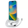Karl Lagerfeld Capa rígida transparente para iPhone 16 Pro Crossbody IML Karl Head MagSafe