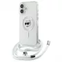 Karl Lagerfeld KLHMP16SHCCHNT Capa rígida transparente para iPhone 16 6,1 IML Choupette Head & Cord MagSafe