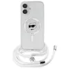 Karl Lagerfeld KLHMP16SHCCHNT Capa rígida transparente para iPhone 16 6,1 IML Choupette Head & Cord MagSafe