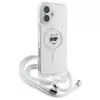 Karl Lagerfeld KLHMP16SHCCHNT Capa rígida transparente para iPhone 16 6,1 IML Choupette Head & Cord MagSafe