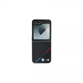 BMW Capa rígida para Samsung Galaxy Z Flip6 / Z Flip7 FE - Carbon Tricolor preta