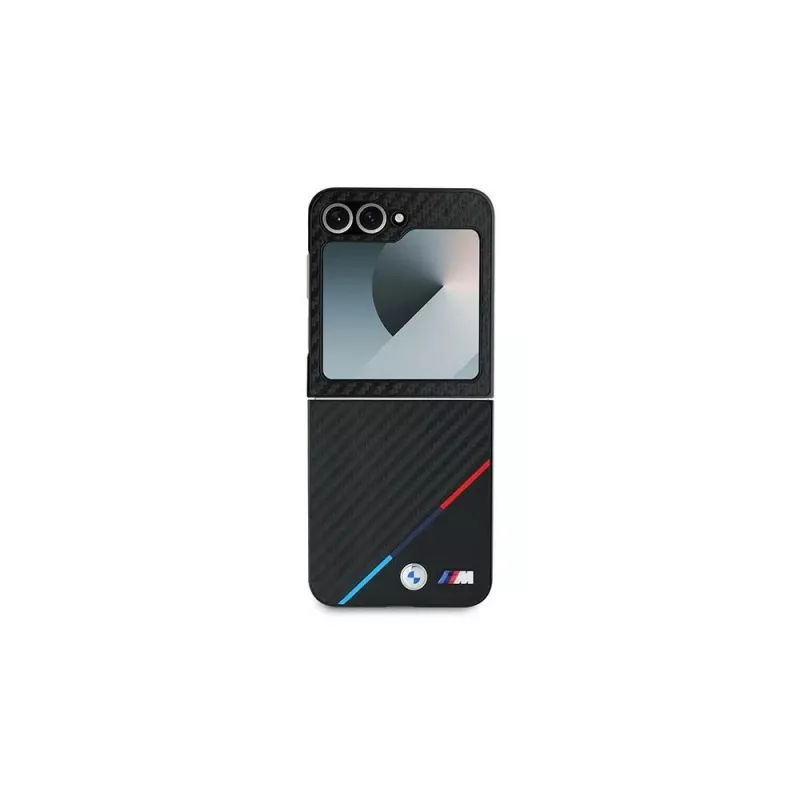 BMW Capa rígida para Samsung Galaxy Z Flip6 / Z Flip7 FE - Carbon Tricolor preta