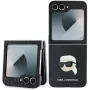 Karl Lagerfeld KLHCZF6PGKSKIHK Capa rígida Saffiano Monogram para Samsung Galaxy Z Flip 6 / Z Flip 7 FE, preta