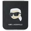 Karl Lagerfeld KLHCZF6PGKSKIHK Capa rígida Saffiano Monogram para Samsung Galaxy Z Flip 6 / Z Flip 7 FE, preta