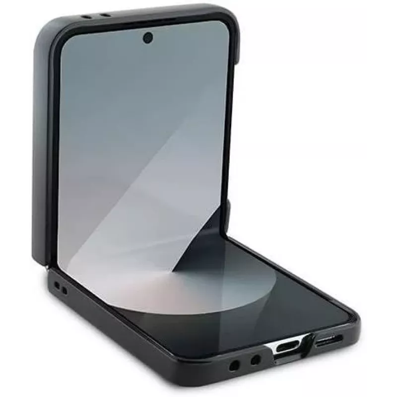 Karl Lagerfeld KLHCZF6SAPKCNPK Capa Saffiano Metal Pin para Samsung Galaxy Z Flip6 / Z Flip7 FE, preta