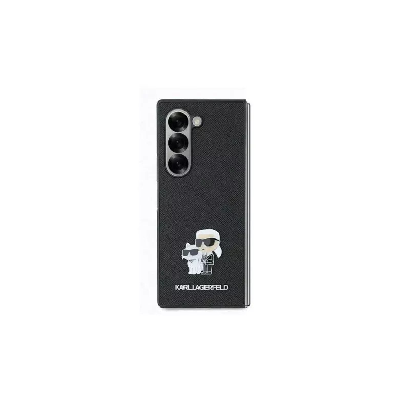 Capa rígida Karl Lagerfeld KLHCZFD6SAPKCNPK Saffiano Metal Pin para Samsung Galaxy Z Fold6 (F956) - preto
