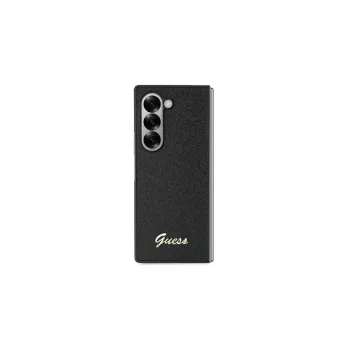 Capa rígida Guess GUHCZFD6HGGSHK Z Fold6 F956 preta 4G Glitter Script