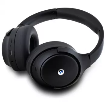 Auscultadores Bluetooth over-ear BMW com cancelamento ativo de ruído, preto, logótipos metálicos