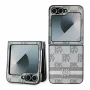 Proteção traseira DKNY DKHCZF6PCPTSSE bege com padrão xadrez e riscas para Samsung Galaxy Z Flip6 F741 / Z Flip7 FE