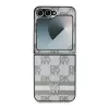 Proteção traseira DKNY DKHCZF6PCPTSSE bege com padrão xadrez e riscas para Samsung Galaxy Z Flip6 F741 / Z Flip7 FE