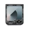 Capa rígida protetora DKNY DKHCZF6PCPTSSK para Samsung Galaxy Z Flip6 F741 / Z Flip7 FE, padrão xadrez preto com riscas impressas