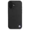 Capa rígida BMW BMHMP16S23RDDK para iPhone 16 6,1 polegadas preta Sign Leather Diamond Metal Logo MagSafe