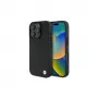 Capa rígida BMW BMHMP16X23RDDK para iPhone 16 Pro Max 6,9 preta Sign Leather Diamond Metal Logo MagSafe