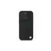 Capa rígida BMW BMHMP16X23RDDK para iPhone 16 Pro Max 6,9 preta Sign Leather Diamond Metal Logo MagSafe