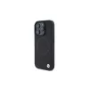 Capa rígida BMW BMHMP16L23RTPK para iPhone 16 Pro 6,3 preta Sign Leather Half Textured And Circle MagSafe