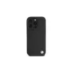 Capa rígida BMW BMHMP16L23RTPK para iPhone 16 Pro 6,3 preta Sign Leather Half Textured And Circle MagSafe