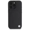 Capa rígida BMW Sign Leather Half Textured com Circle MagSafe para Apple iPhone 16 Pro Max 6,9 polegadas preta