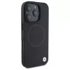 Capa rígida BMW Sign Leather Half Textured com Circle MagSafe para Apple iPhone 16 Pro Max 6,9 polegadas preta