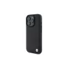 Capa rígida BMW Sign Leather Crossing Lines Pattern para Apple iPhone 16 Pro 6,3 polegadas preta