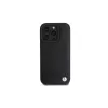 Capa rígida BMW Sign Leather Crossing Lines Pattern para Apple iPhone 16 Pro 6,3 polegadas preta