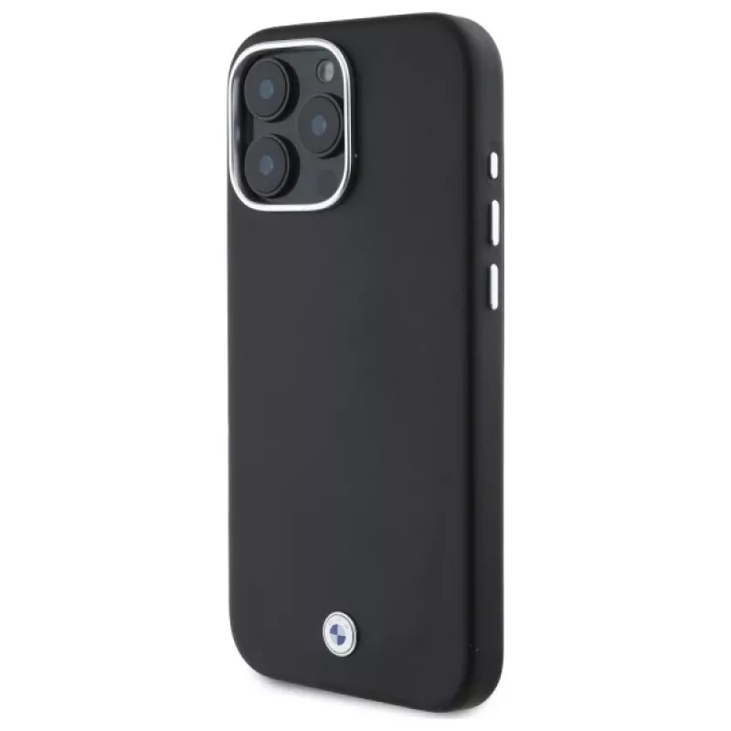 Capa rígida BMW M Collection para iPhone 16 Pro Full Wrapped Metal MagSafe preta