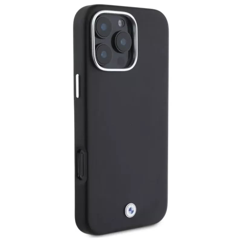 Capa rígida BMW M Collection para iPhone 16 Pro Full Wrapped Metal MagSafe preta