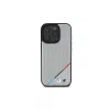 Capa rígida BMW M Perforated Tricolor Line para Apple iPhone 16 Pro 6,3 polegadas cinzenta MagSafe