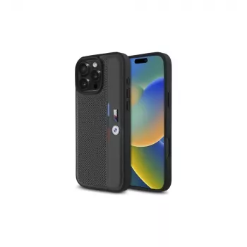 Capa rígida BMW M Perforated Tricolor Detail Line para Apple iPhone 16 Pro Max 6,9 polegadas - antracite