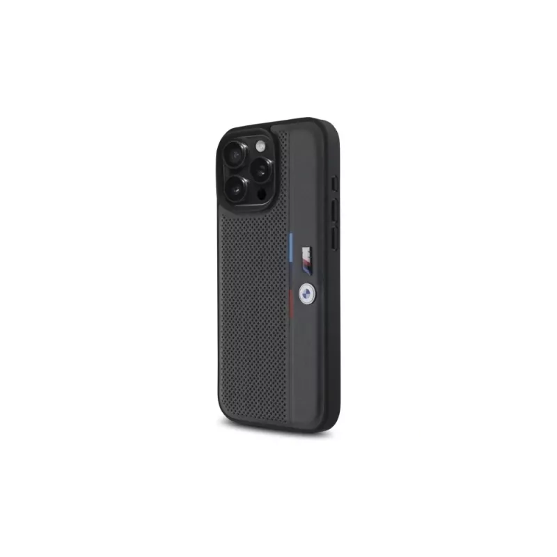 Capa rígida BMW M Perforated Tricolor Detail Line para Apple iPhone 16 Pro Max 6,9 polegadas - antracite