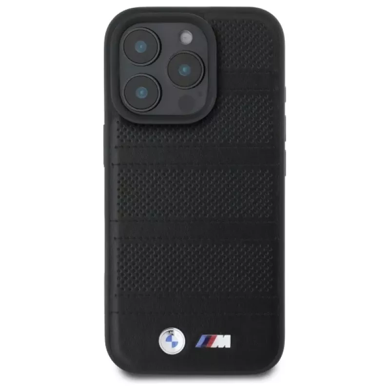 Capa rígida MagSafe BMW M Perforated And Stitched Line para iPhone 16 Pro Max 6.9 preta