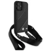 Capa rígida BMW M Edition Carbon Stripe & Strap para iPhone 16 6,1 polegadas - preto