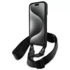 Capa rígida BMW M Edition Carbon Stripe & Strap para iPhone 16 6,1 polegadas - preto