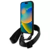 Capa rígida BMW M Edition Carbon Stripe & Strap para Apple iPhone 16 Pro Max 6,9 polegadas preta