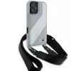Capa rígida BMW BMHCP16S23PSCCG para iPhone 16 6,1 polegadas cinzenta M Edition Carbon Stripe & Strap