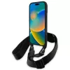 Capa rígida BMW M Edition Carbon Tricolor Lines & Strap para iPhone 16 Pro 6.3 preta