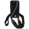 Capa rígida BMW BMHCP16X23PSVTK para iPhone 16 Pro Max 6,9 polegadas preta M Edition Carbon Tricolor Lines & Strap