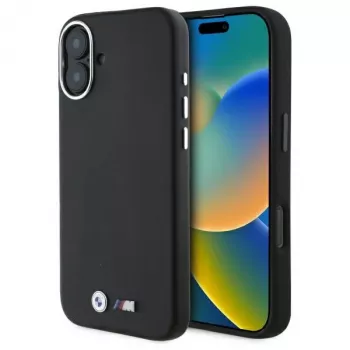 Capa rígida MagSafe BMW M Collection Smooth Full Wrapped Metal para iPhone 16 Plus 6,7 polegadas - preto