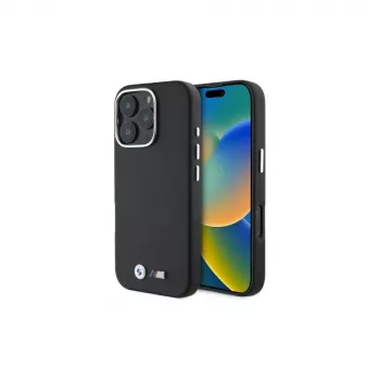 Capa rígida MagSafe BMW M Collection Smooth Full Wrapped Metal para Apple iPhone 16 Pro 6,3 polegadas - preto