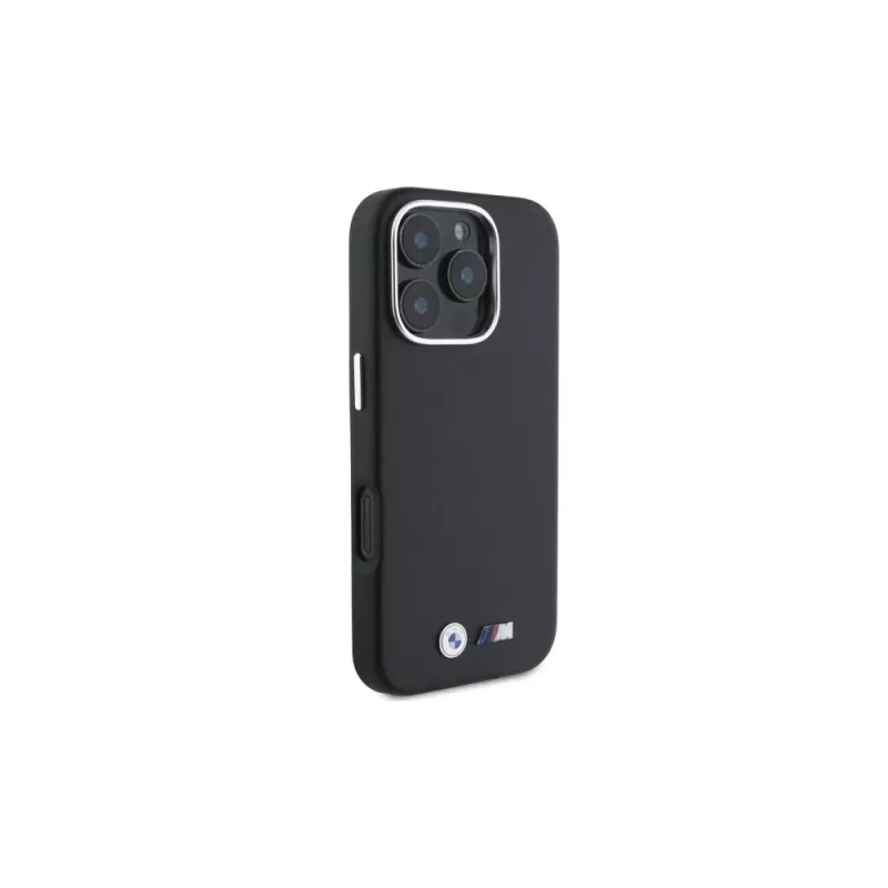 Capa rígida MagSafe BMW M Collection Smooth Full Wrapped Metal para Apple iPhone 16 Pro 6,3 polegadas - preto