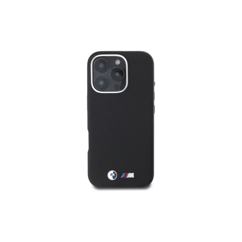 Capa rígida BMW M Edition Kevlar Wrapped Metal para Apple iPhone 16 Pro Max 6,9 polegadas - preto
