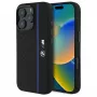 Capa rígida de silicone BMW BMHMP16X23SHEB Hexagon Blue Line MagSafe para iPhone 16 Pro Max 6.9 preta