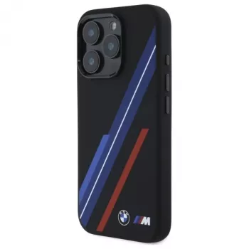 Capa rígida de silicone BMW BMHMP16X23SSPK MagSafe para iPhone 16 Pro Max 6,9 polegadas preta Random Lines