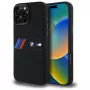 Capa rígida de silicone BMW M Collection com risca central MagSafe para Apple iPhone 16 Pro Max 6,9 polegadas preta