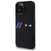 Capa rígida de silicone BMW M Collection com risca central MagSafe para Apple iPhone 16 Pro Max 6,9 polegadas preta