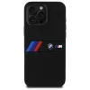 Capa rígida de silicone BMW M Collection com risca central MagSafe para Apple iPhone 16 Pro Max 6,9 polegadas preta
